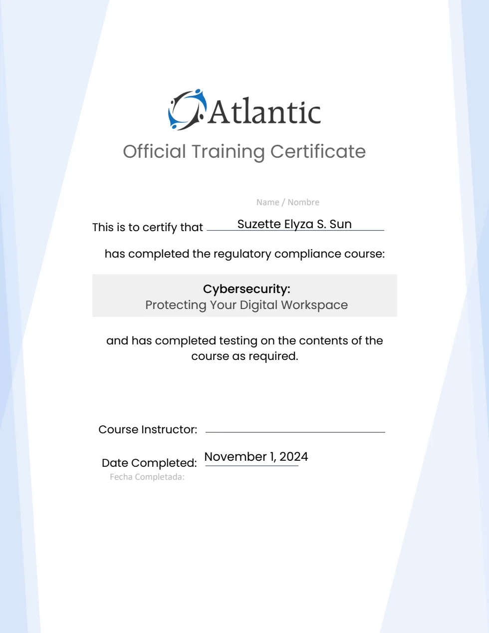 Certificate: Cybersecurity: Protecting Your Digital Workspace