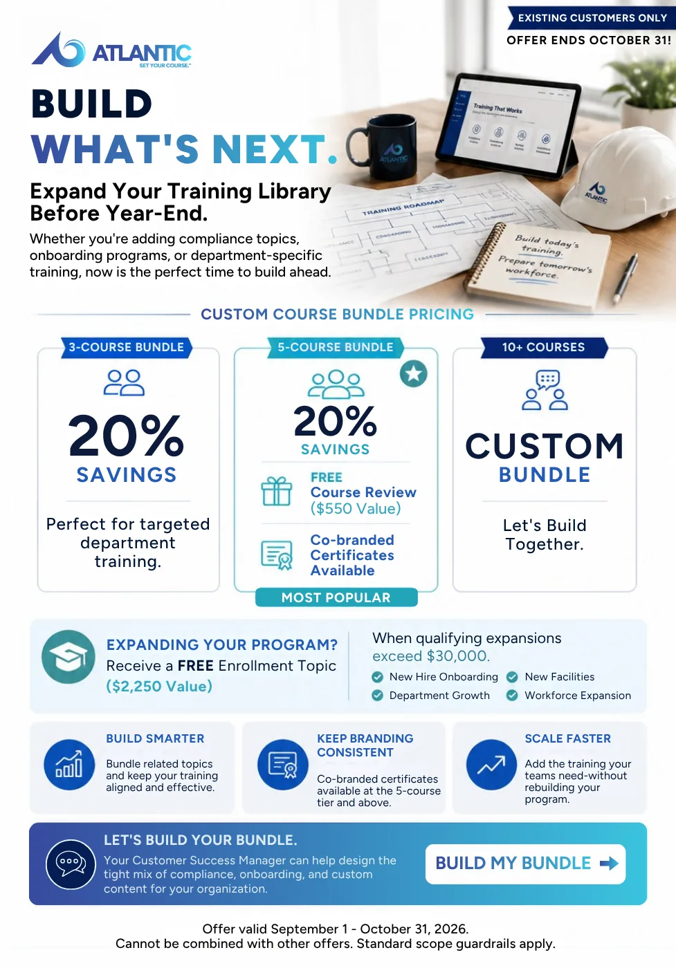 September and October custom course bundle promo for Atlantic Training